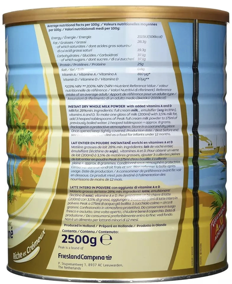 Peak Dry Whole Milk Powder 2500g