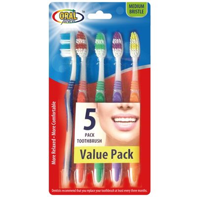 Oral Fusion Toothbrush 5PK Medium